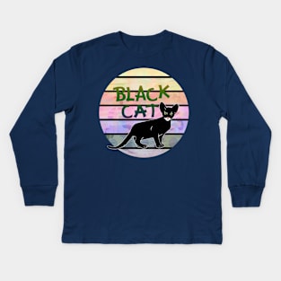 Black Cat Kids Long Sleeve T-Shirt